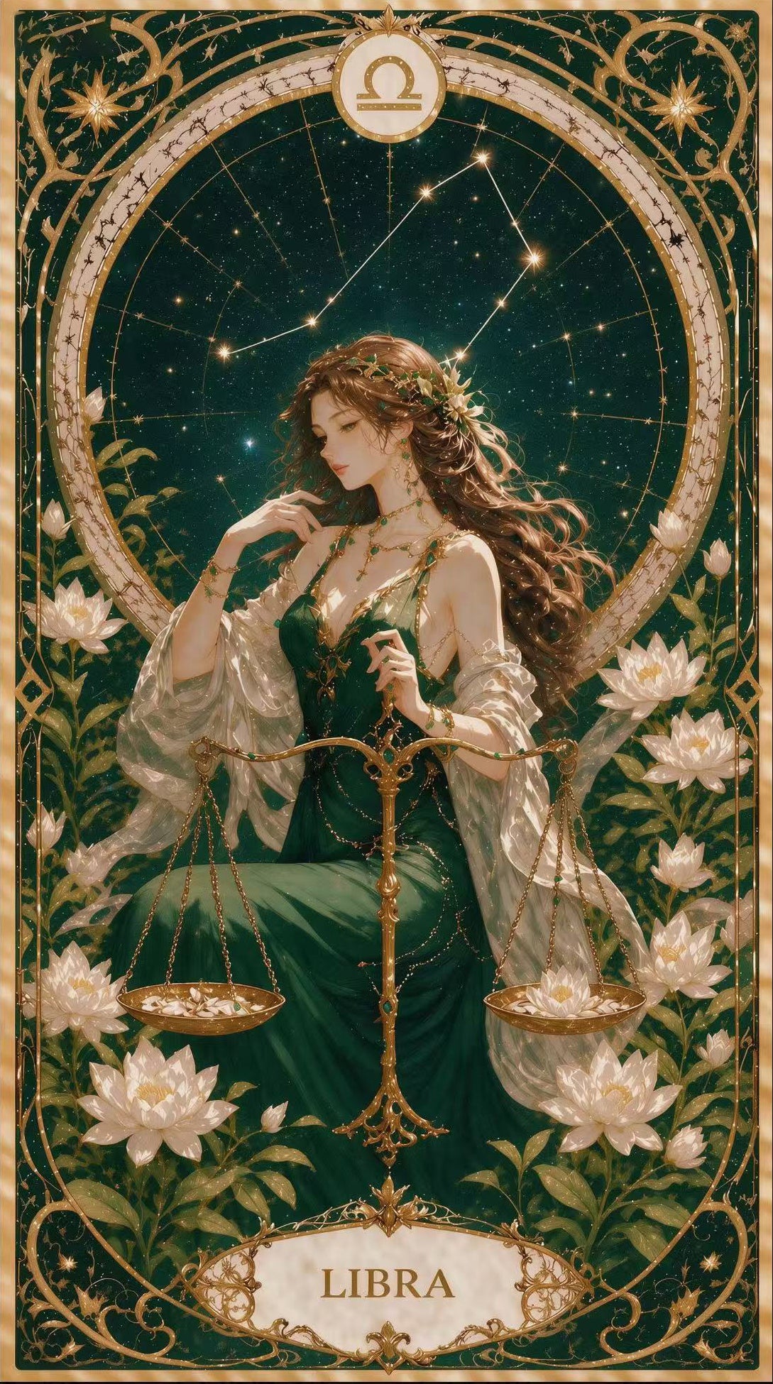 12 Zodiac Art Nouveau Diamond Painting Kits – Celestial Goddess Astrology Wall Art