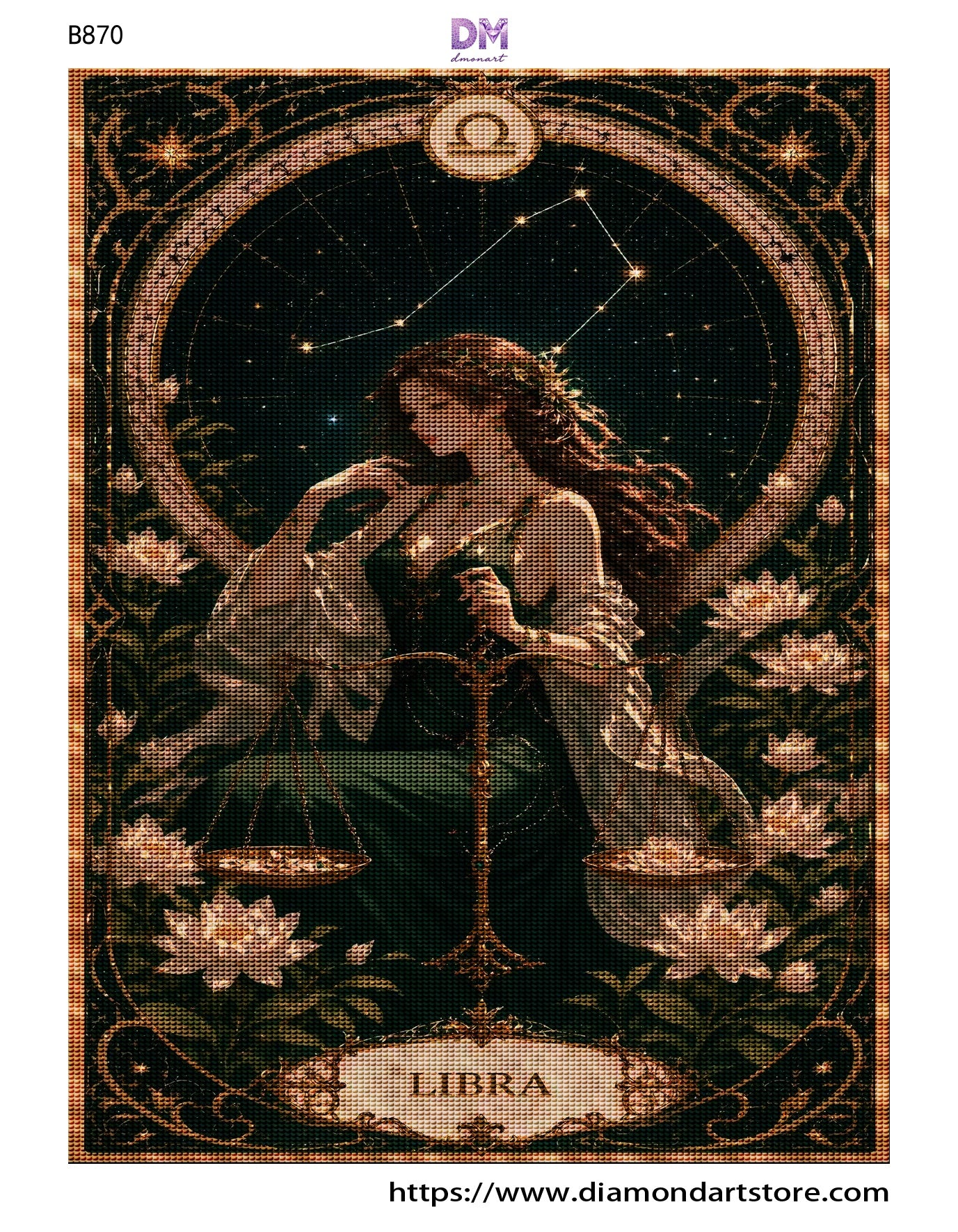 12 Zodiac Art Nouveau Diamond Painting Kits – Celestial Goddess Astrology Wall Art