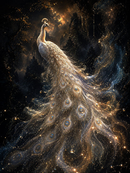 Luminous White Peacock Diamond Painting Kit