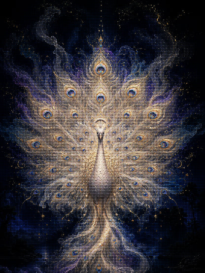 White Peacock Diamond Painting Kit