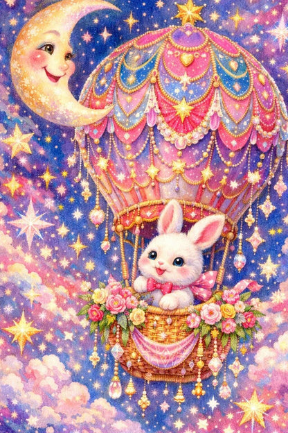 Moonlit Bunny Hot Air Balloon