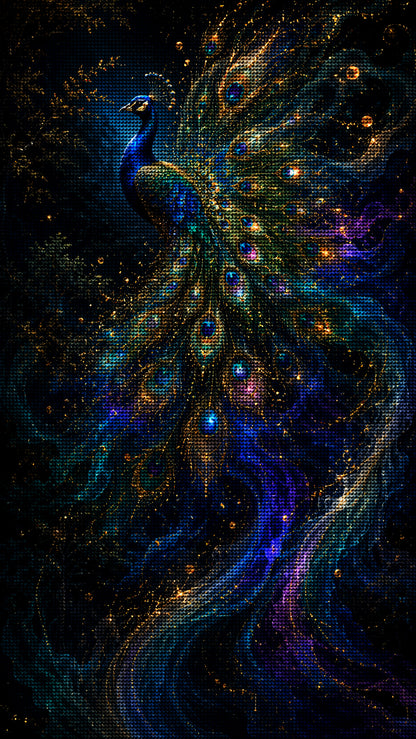 Majestic Blue Peacock Diamond Painting Kit
