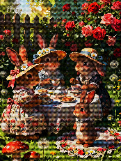 Bunny Tea Party Diamond Painting Kit