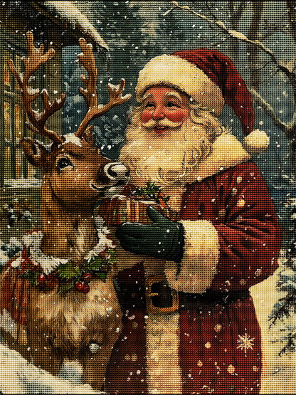 Santa and Reindeer Diamond Painting Kit-11.8" x 15.7"
