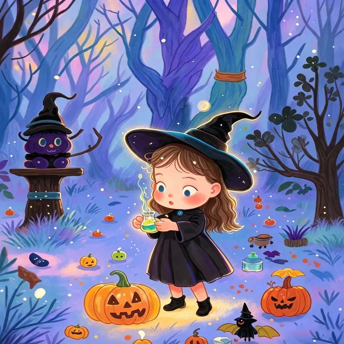 Cute Little Witch Diamond Painting Kit-11.8" x 11.8"