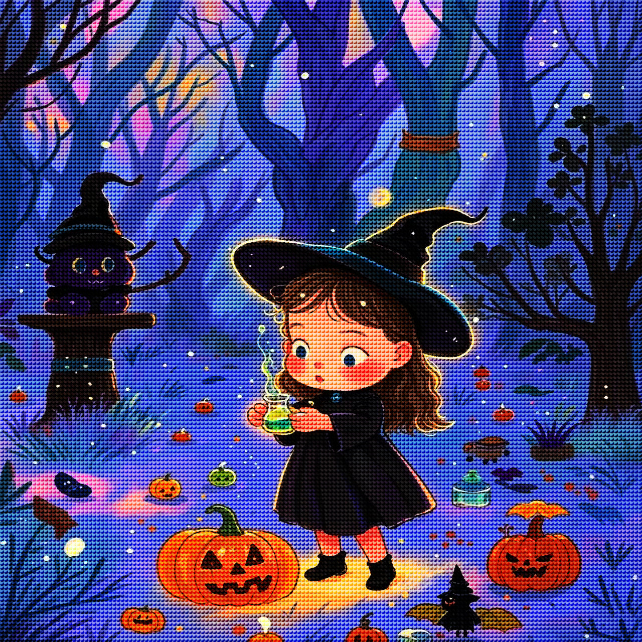 Cute Little Witch Diamond Painting Kit-11.8" x 11.8"