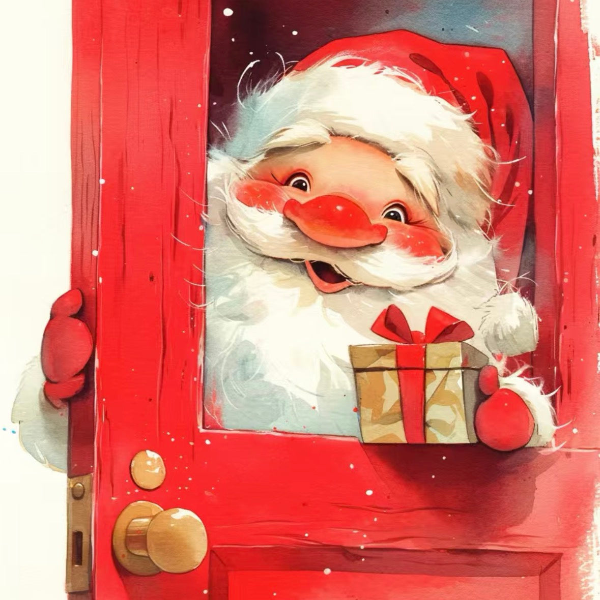 Cute Santa at the Door