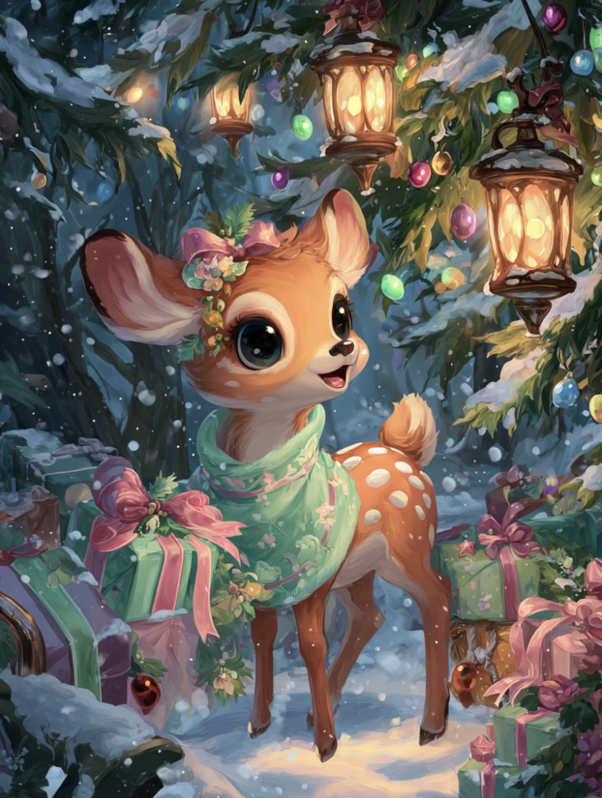 Christmas Deer Diamond Painting Kit