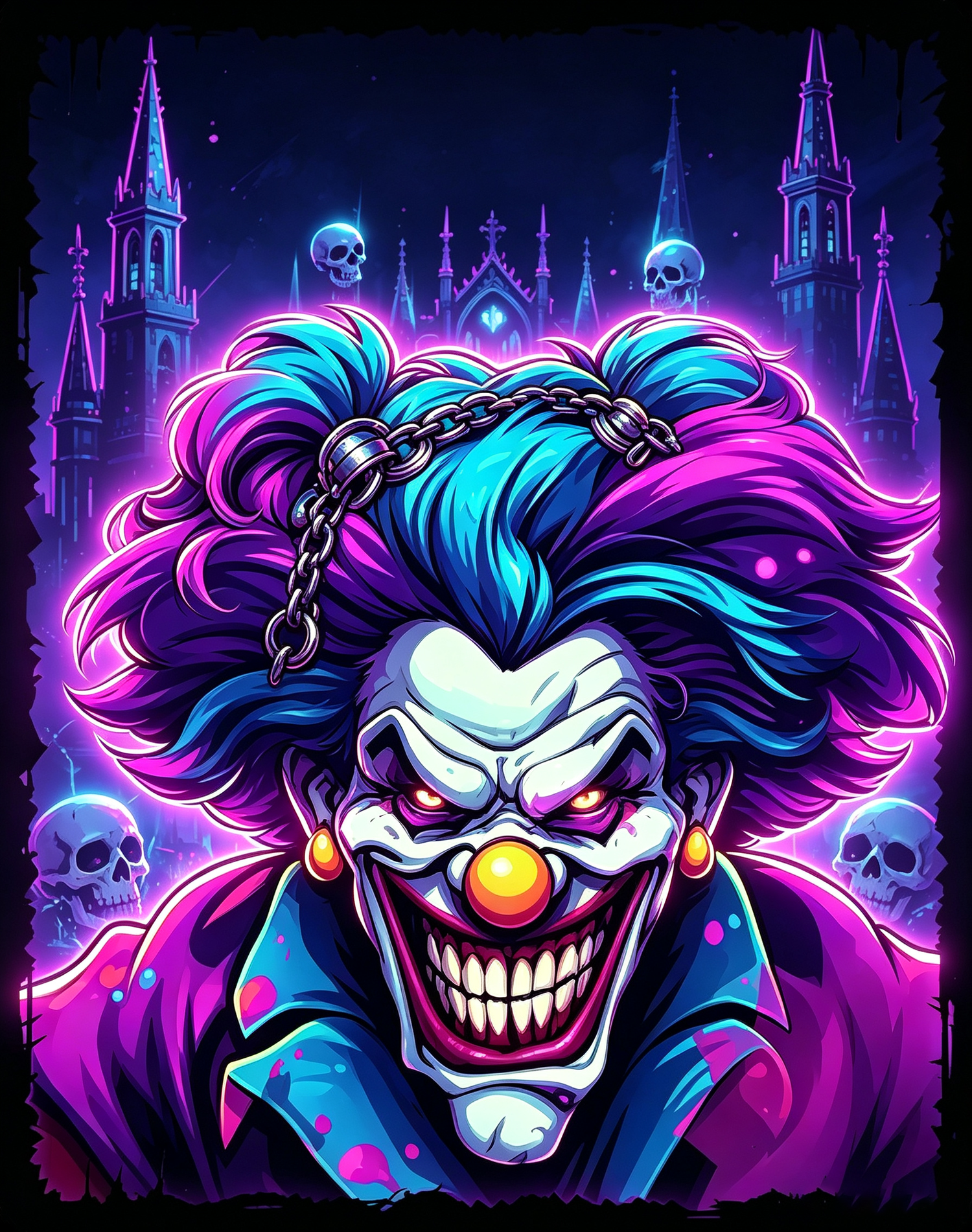 Neon Evil Clown