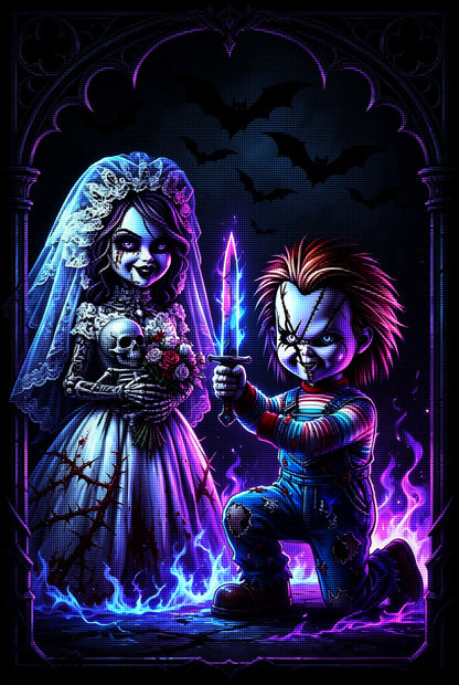 Gothic Horror Bride &amp; Doll Diamond Painting Kit