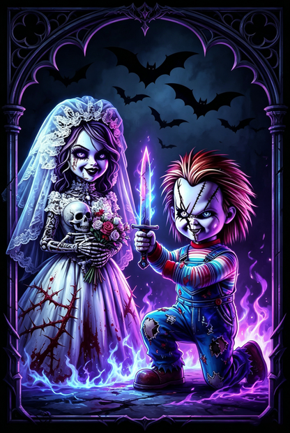 Gothic Horror Bride &amp; Doll Diamond Painting Kit