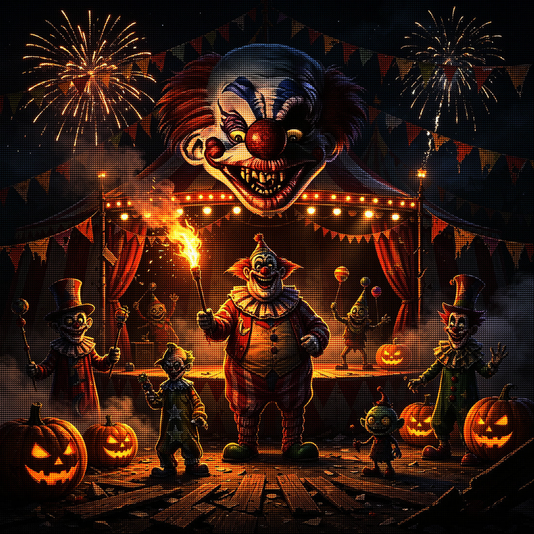 Creepy Clown Carnival Diamond Painting Kit
