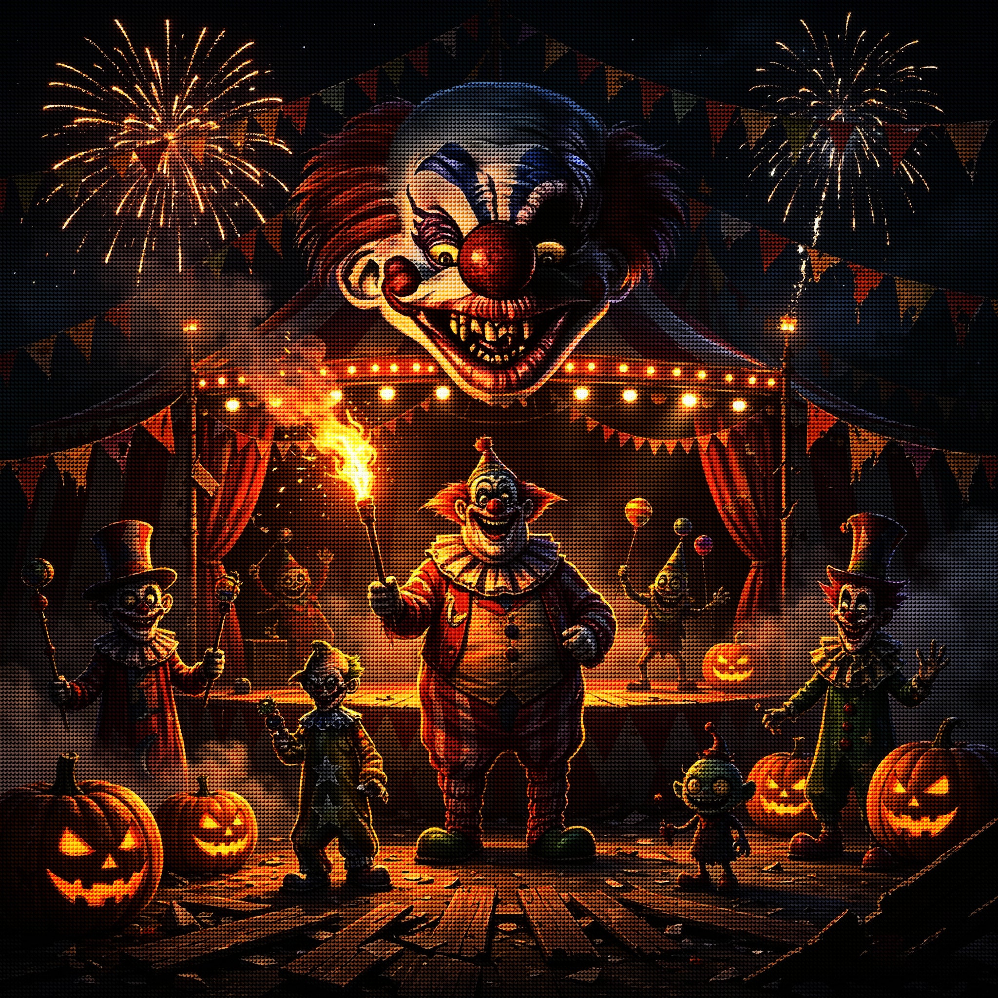 Creepy Clown Carnival Diamond Painting Kit