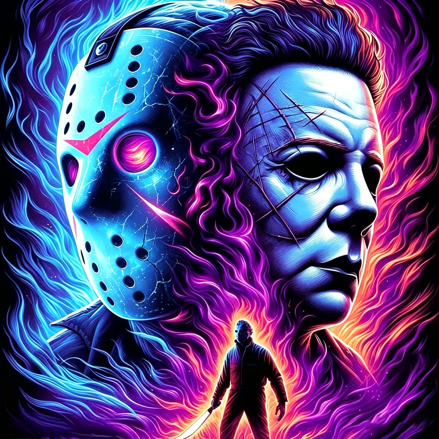 Neon Horror Mask