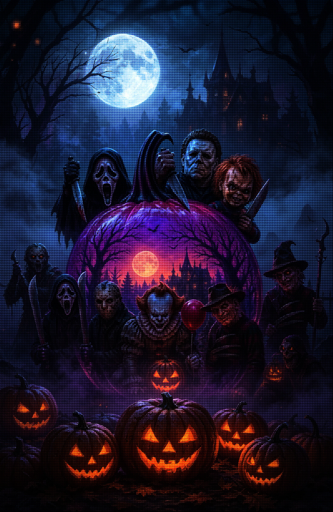 Halloween Horror Pumpkin Diamond Painting Kit-11.8" x 15.7"