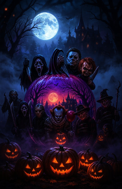 Halloween Horror Pumpkin Diamond Painting Kit-11.8" x 15.7"