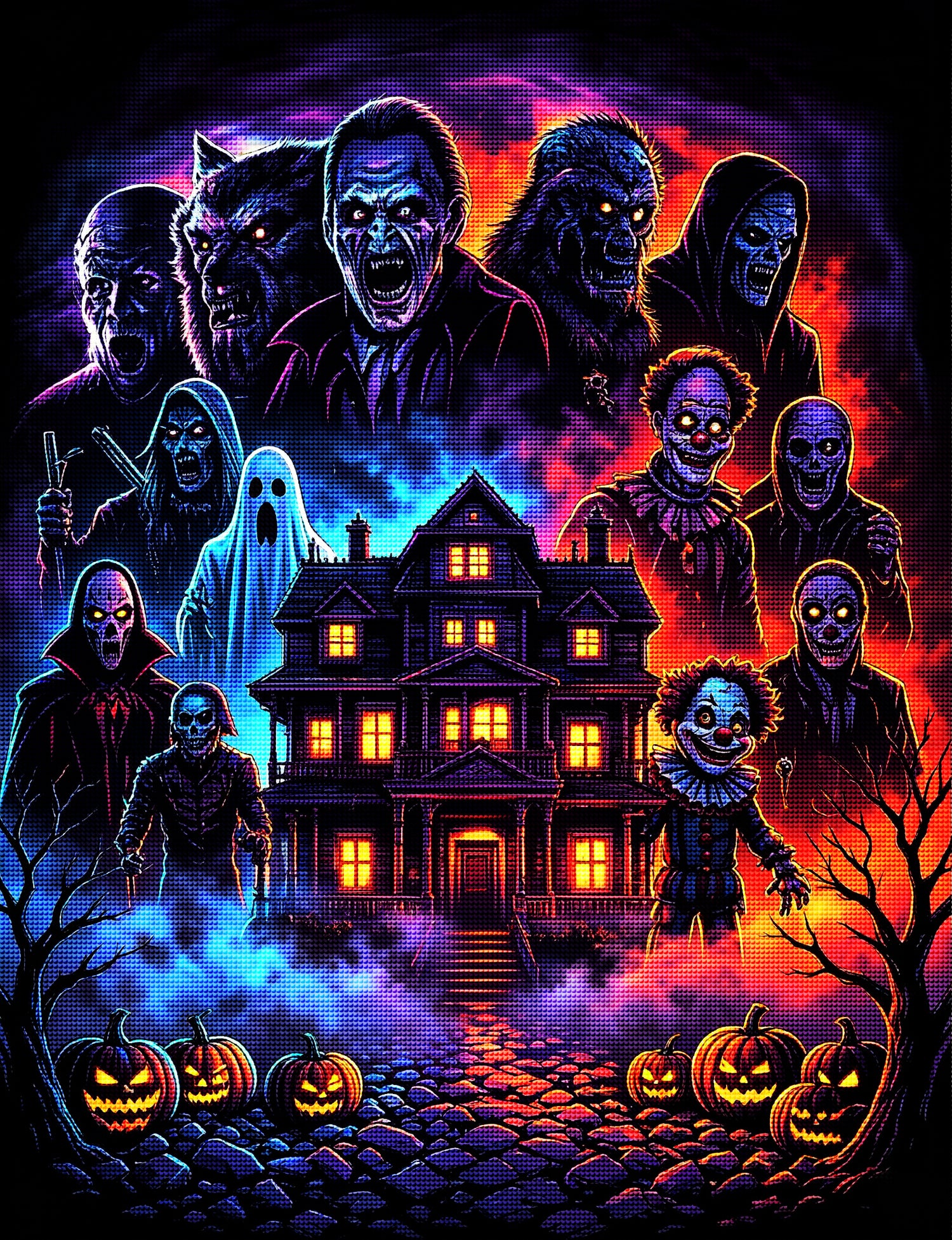 Haunted House Monster Diamond Painting Kit
