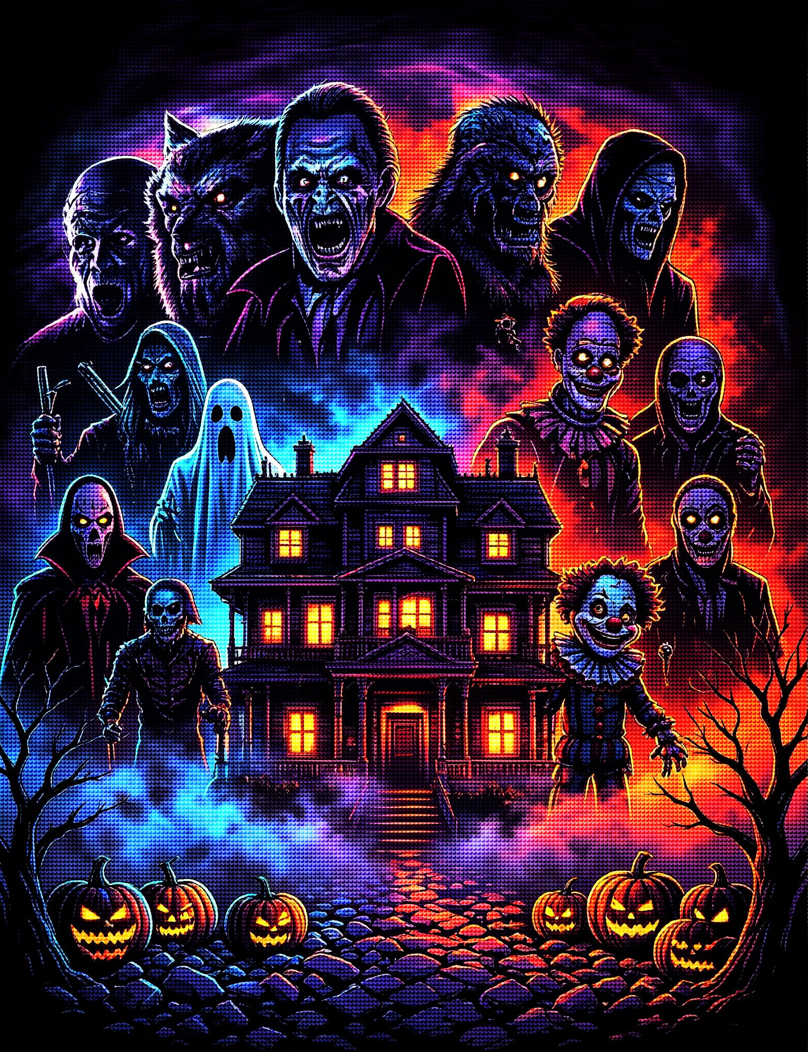 Haunted House Monster Diamond Painting Kit