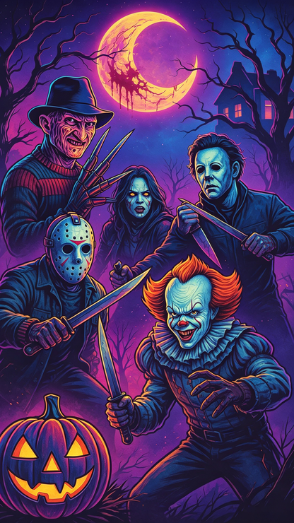 Neon Halloween Horror
