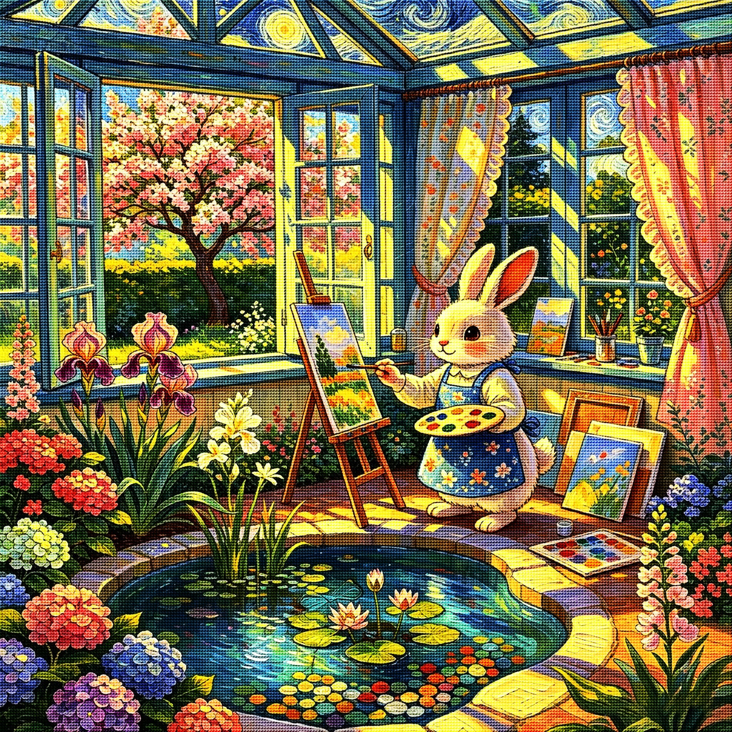 Spring Bunny Garden Diamond Painting-11.8" x 11.8"
