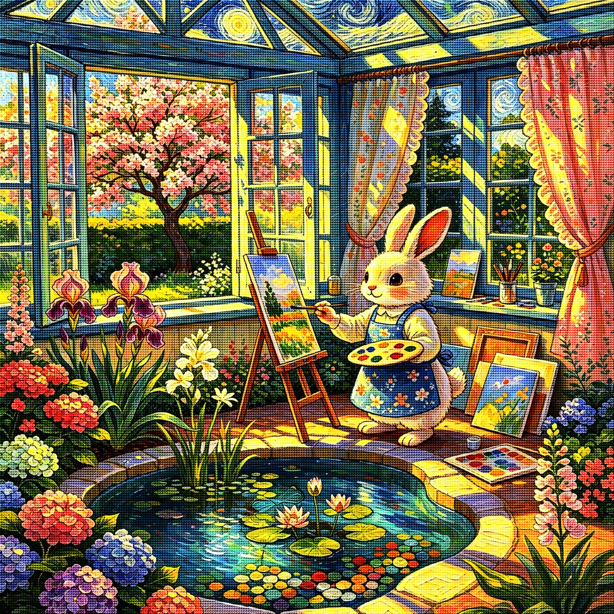 Spring Bunny Garden Diamond Painting-11.8" x 11.8"