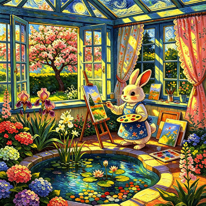 Spring Bunny Garden Diamond Painting-11.8" x 11.8"