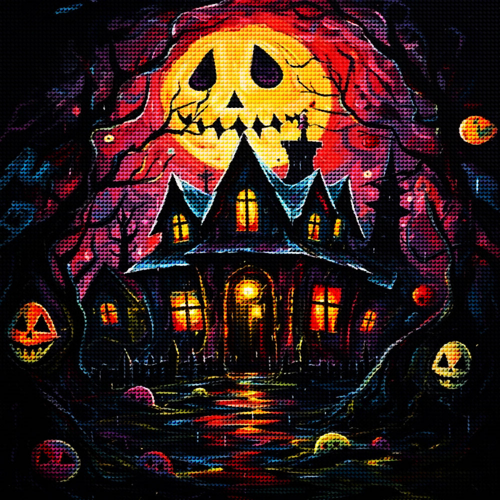 Haunted House Halloween Diamond Painting-11.8" x 11.8"