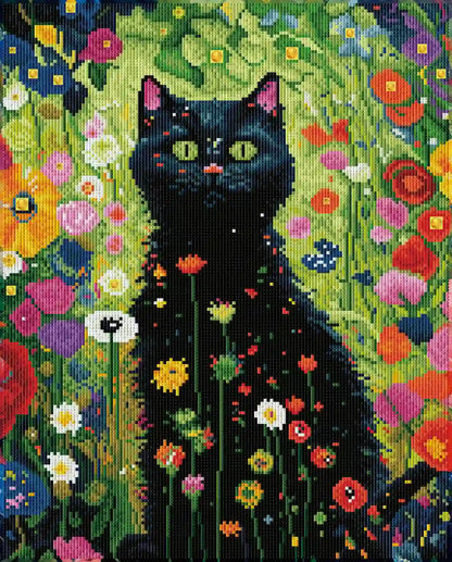 Garden Cat Diamond Craft 15.9×19.9in