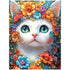 Floral White Cat Wall Art DW29