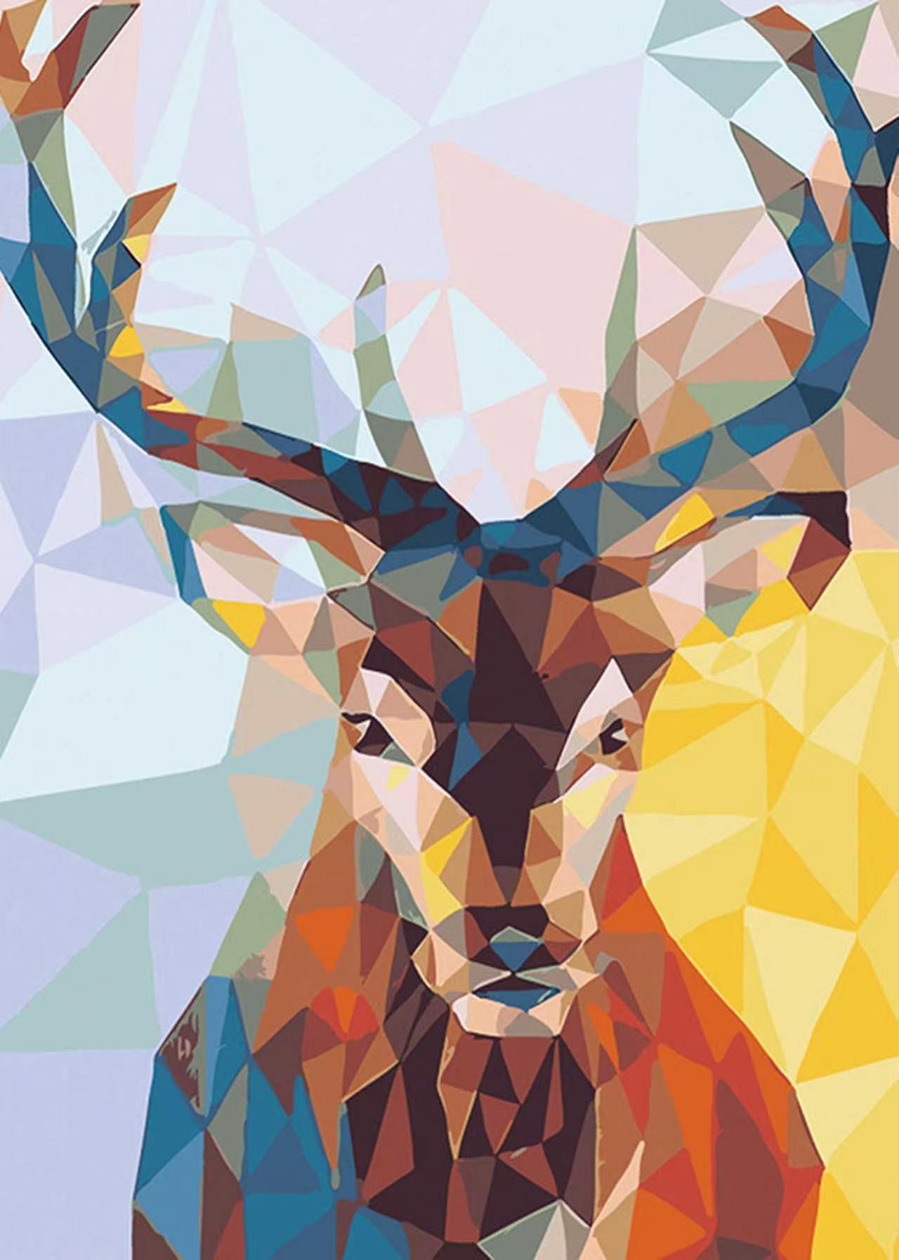 Geometric Deer Wall Art DW38