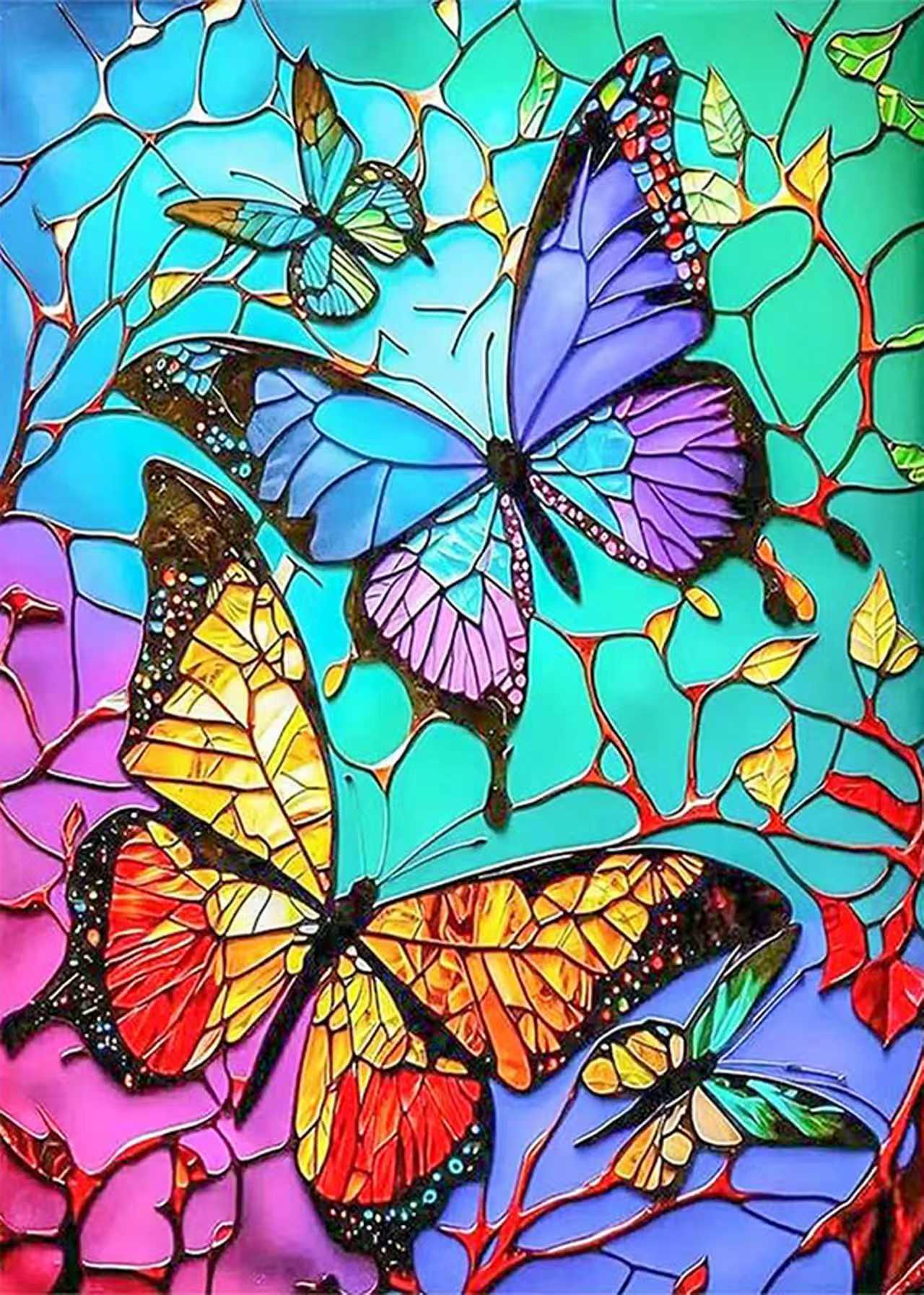 Stained Glass Butterfly Wall Art DW39
