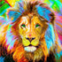 Colorful Lion Portrait Wall Art DW40