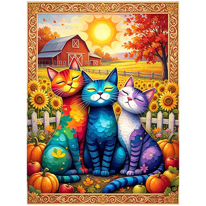 Autumn Cats Farmhouse Wall Art DW8