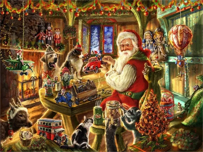 Santa’s Christmas Workshop Diamond Painting Kit-11.8" x 15.7"