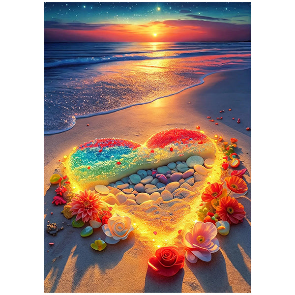 Romantic Beach Heart Wall Art FJ06