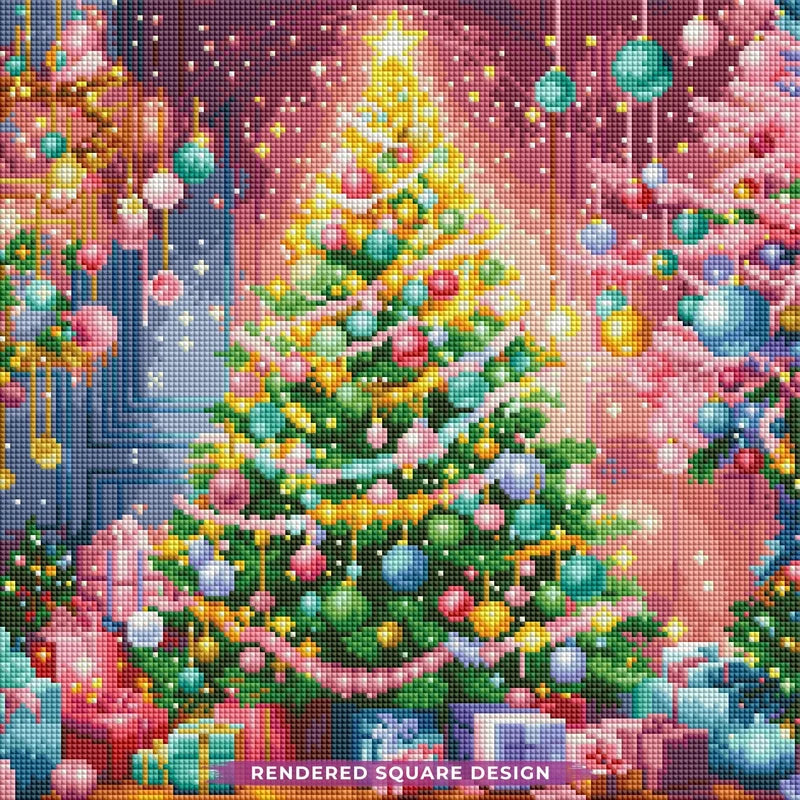 Colorful Christmas Tree Diamond Painting Kit-11.8" x 11.8"