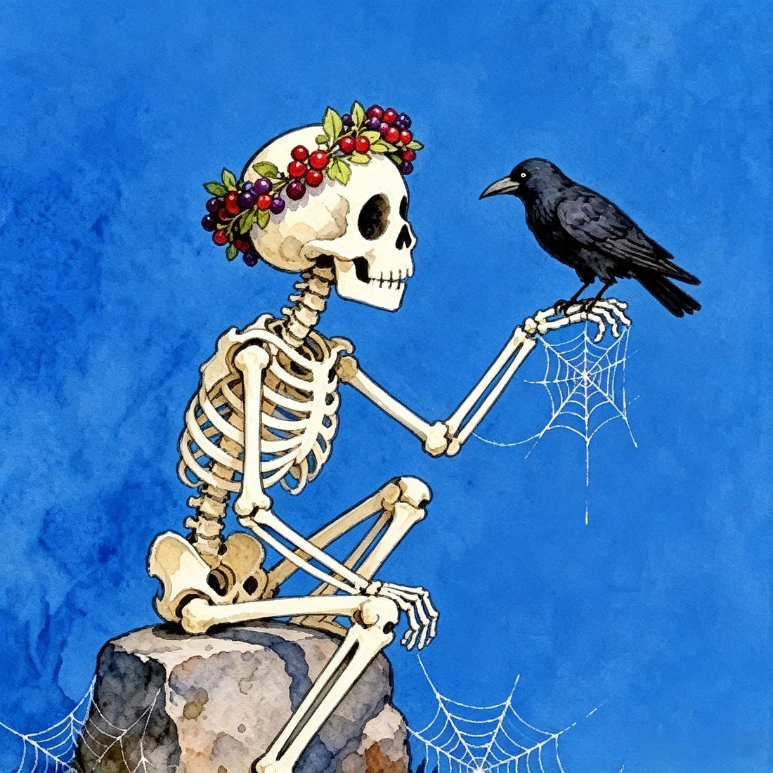 Skeleton &amp; Raven Diamond Painting