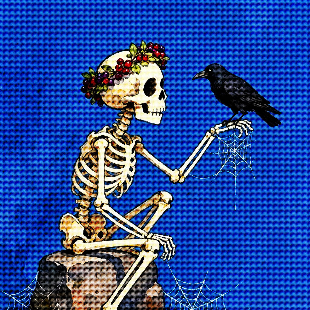 💀 Skeleton &amp; Raven Diamond Painting-11.8" x 11.8"