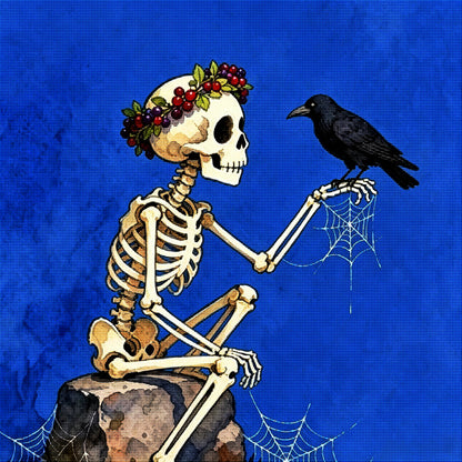 💀 Skeleton &amp; Raven Diamond Painting-11.8" x 11.8"