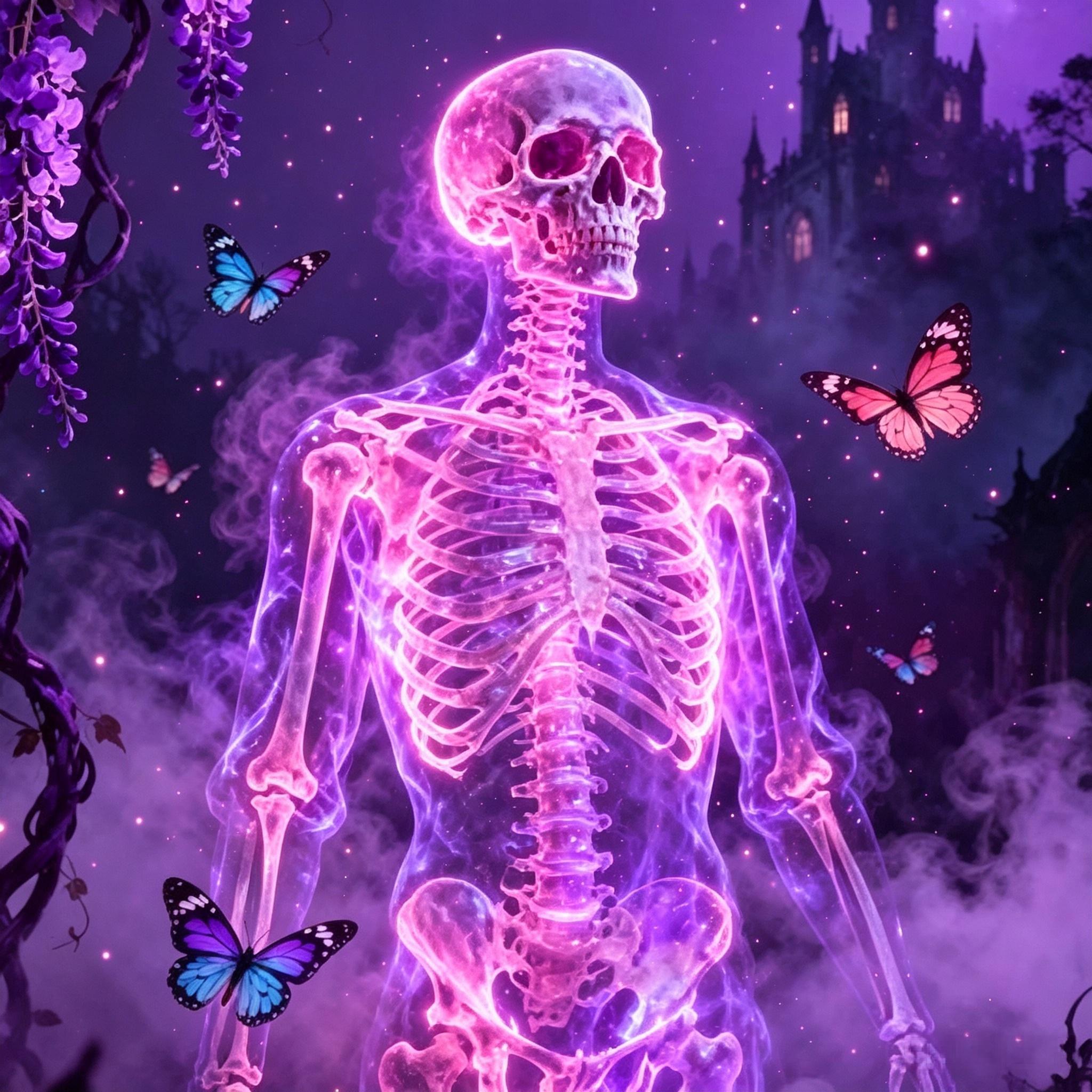 Neon Skeleton &amp; Butterfly