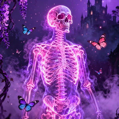 Neon Skeleton &amp; Butterfly