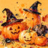 Cute Pumpkin Witch Halloween