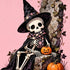 Floral Witch Skeleton Halloween