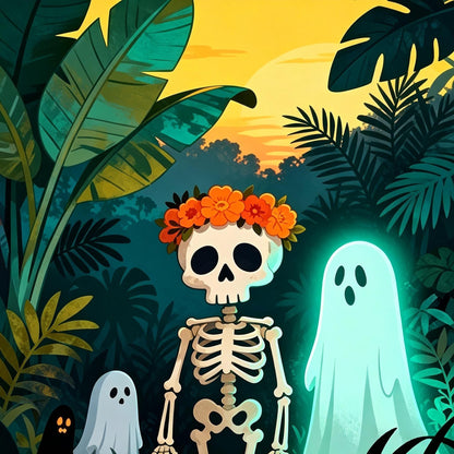 Tropical Skeleton &amp; Ghost Halloween