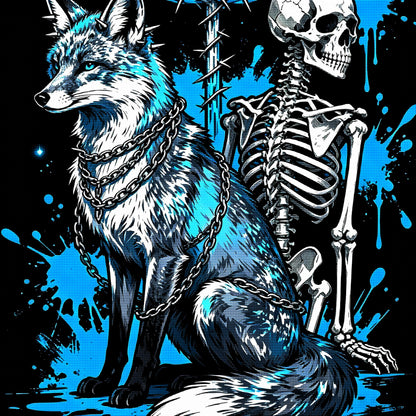 Wolf &amp; Skeleton Gothic Diamond Painting Kit 🐺-11.8" x 11.8"
