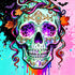 Neon Sugar Skull Halloween