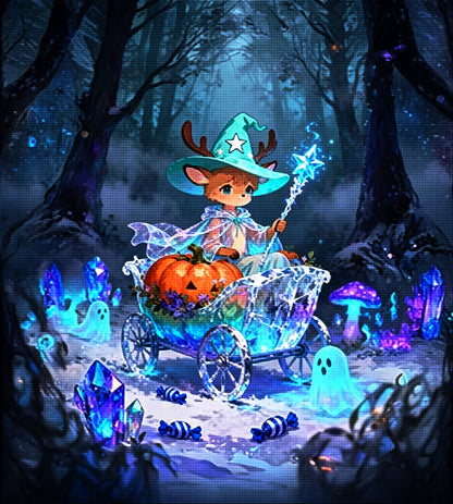 Cute Deer Witch Halloween Diamond Painting Kit 🦌-11.8" x 11.8"