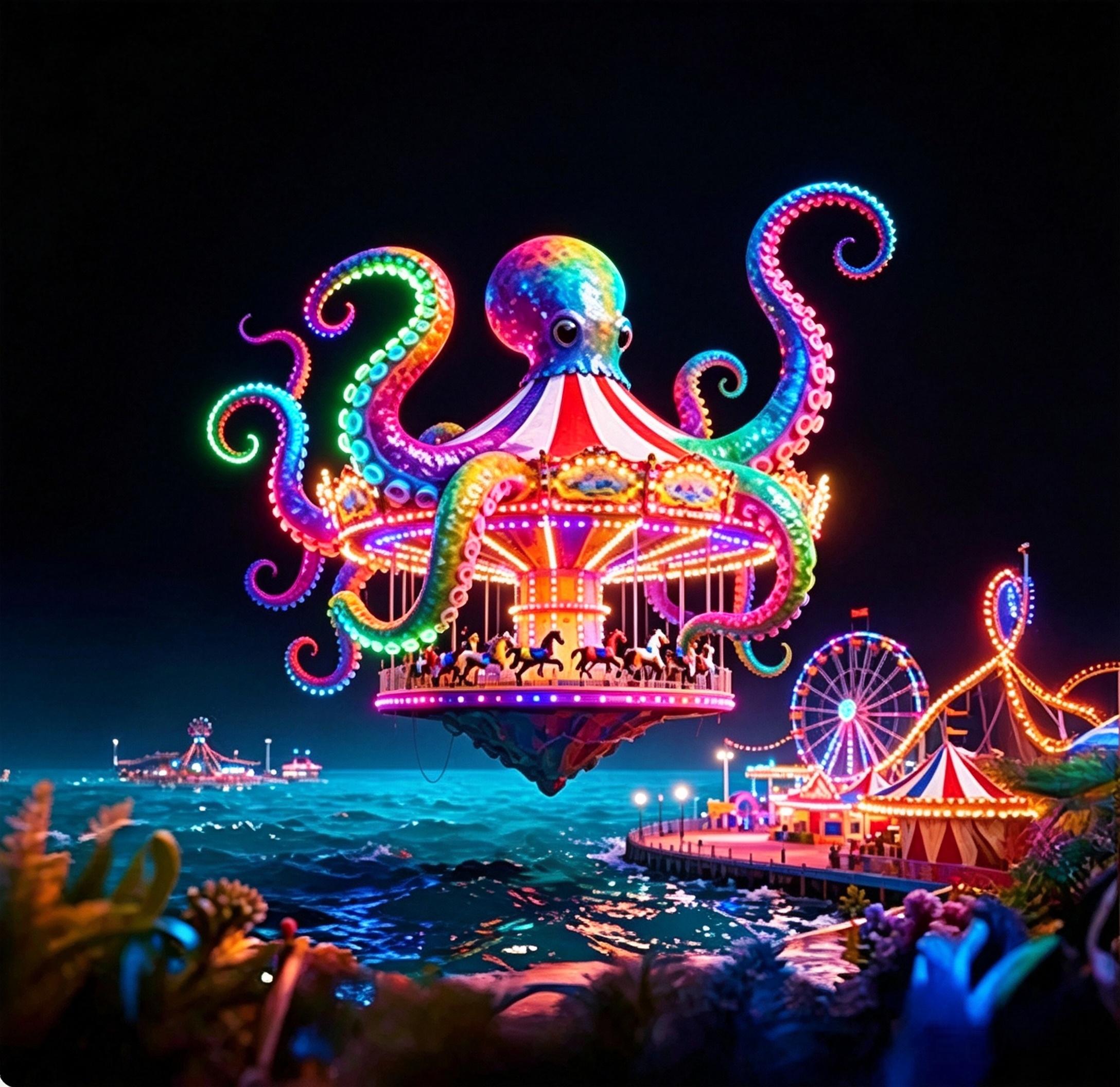 Neon Octopus Carnival