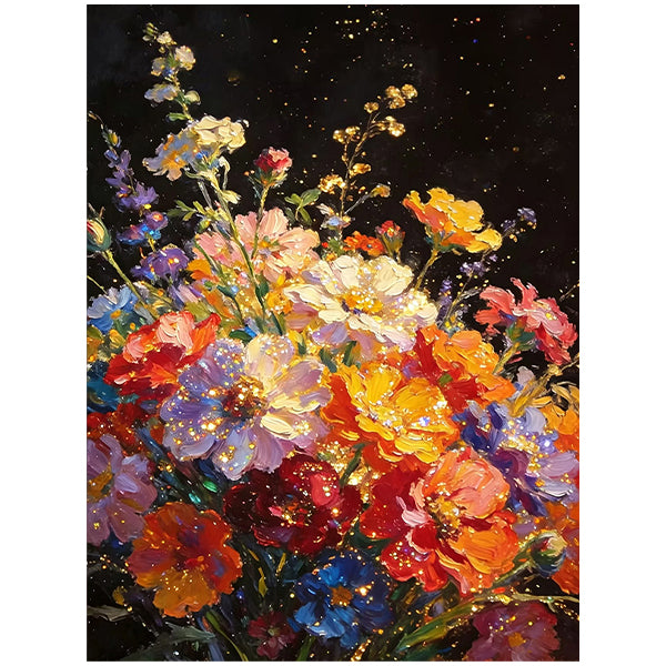 Midnight Floral Glow Wall Art HH12