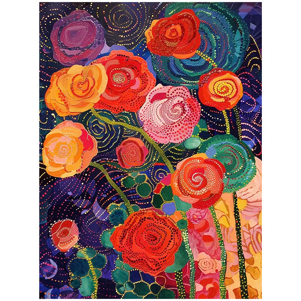 Colorful Abstract Rose Garden Wall Art HH13-11.8"x 15.7&